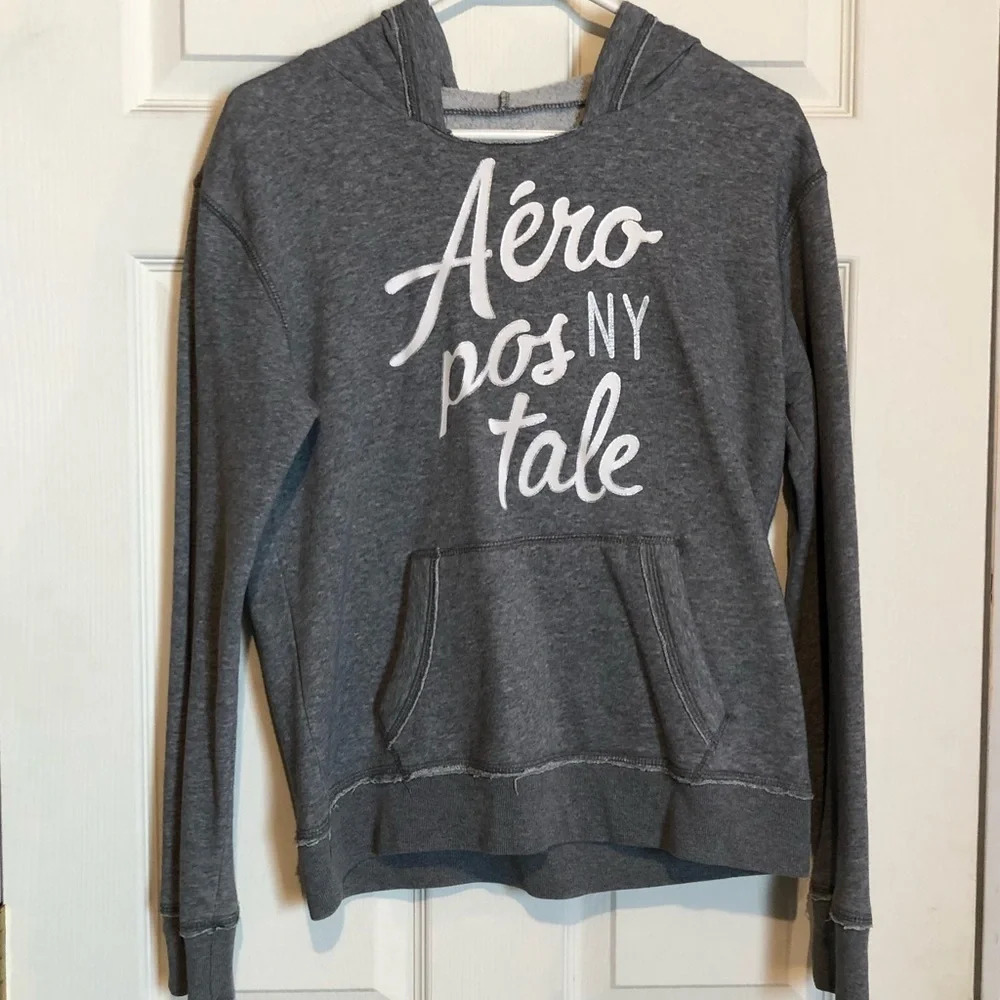 Aeropostale Medium Grey Hoodie Sweatshirt